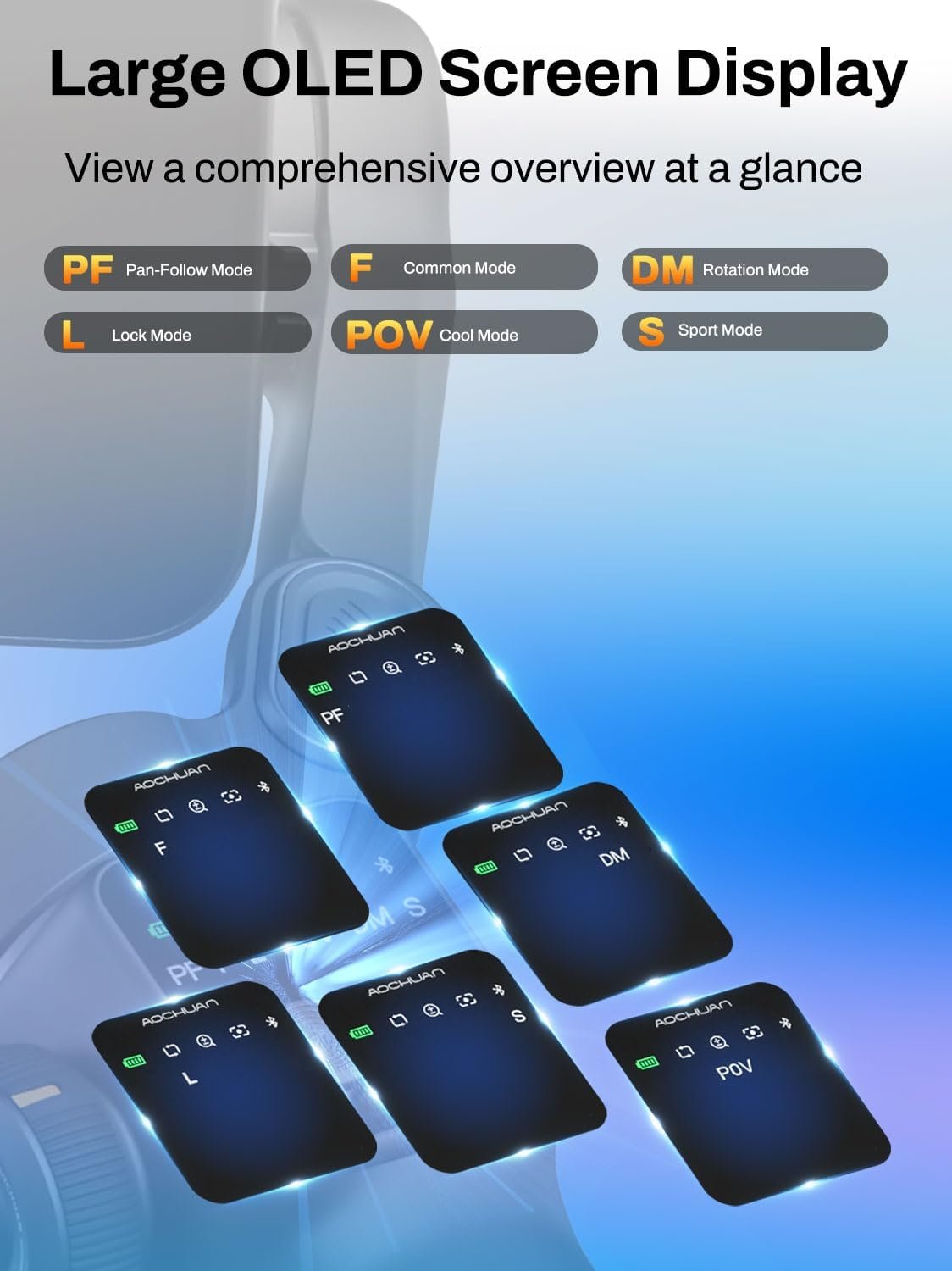 AOCHUAN Estabilizador cardán de 3 ejes para iPhone - Imagen 3