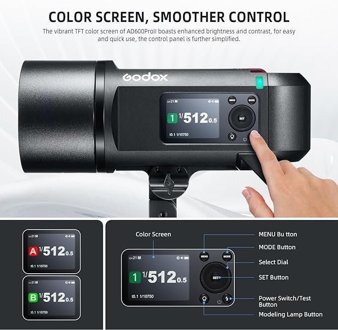 Godox AD600 Pro II AD600Pro II - Estroboscópico flash para exteriores - Imagen 4